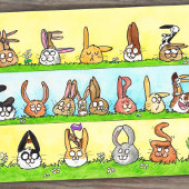 Verjaardagskaart voor Bunnies Briefkaart