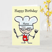 Verjaardagskaart voor chef-kok of kok - Kookthema Kaart (Gele Bloem)