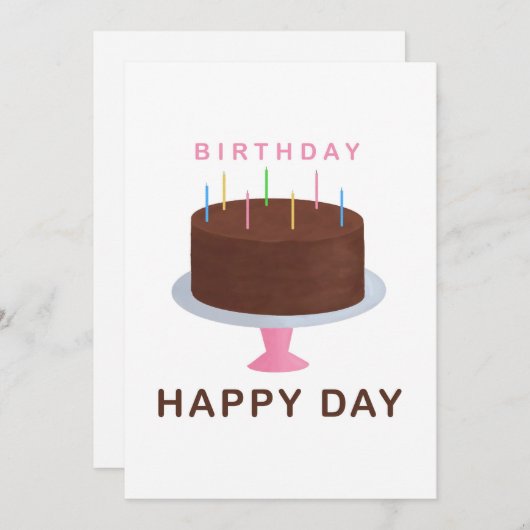 verjaardagskaart voor chocolade bedankkaart (Voorkant / Achterkant)