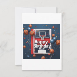 Verjaardagskaart voor coach (Basketbal Achtergrond