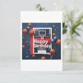 Verjaardagskaart voor coach (Basketbal Achtergrond (Staand voorkant)