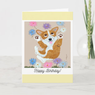 Verjaardagskaart voor Corgi-hondje Kaart