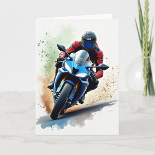 Verjaardagskaart voor coureur kaart