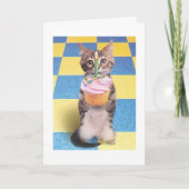 verjaardagskaart voor cupcake cat kaart (Voorkant)