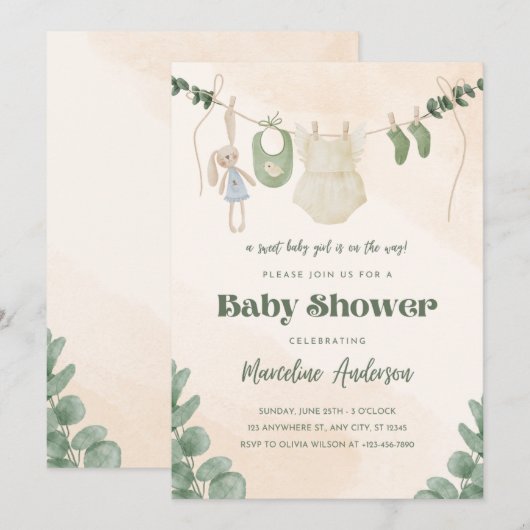 Verjaardagskaart voor de baby kaart (Voorkant / Achterkant)