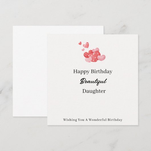 Verjaardagskaart voor dochter kaart (Voorkant / Achterkant)