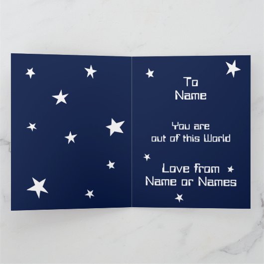 Verjaardagskaart voor een astronaut of kosmonaut i kaart (Binnen)