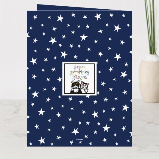 Verjaardagskaart voor een astronaut of kosmonaut i kaart (Achterkant)