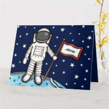 Verjaardagskaart voor een astronaut of kosmonaut