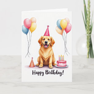 Verjaardagskaart voor een blije hond kaart
