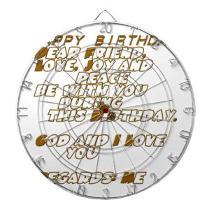 Verjaardagskaart voor een christelijke vriend dartbord