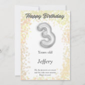 Verjaardagskaart voor een driejarige (Achterkant)