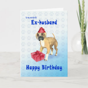 Verjaardagskaart voor een ex-man met een puppy kaart
