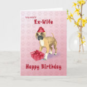 Verjaardagskaart voor een ex-vrouw met een puppy kaart (Gele Bloem)