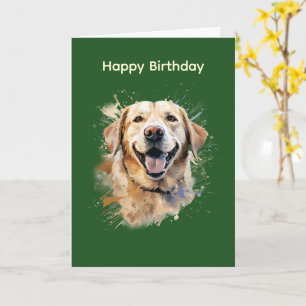Verjaardagskaart voor een gele labrador kaart