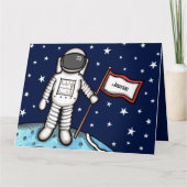 Verjaardagskaart voor een gewoonte astronaut kosmo kaart (Voorkant)