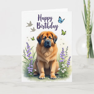 Verjaardagskaart voor een hond buiten kaart