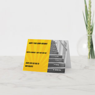 Verjaardagskaart voor één jaar nuchterheid/mijlpaa bedankkaart