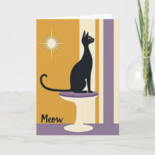 Verjaardagskaart voor een kat in het zwart kaart