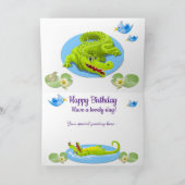 Verjaardagskaart voor een kind met een lachende kr kaart (Binnen)