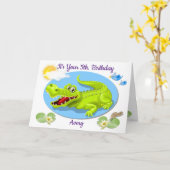 Verjaardagskaart voor een kind met een lachende kr kaart (Gele Bloem)