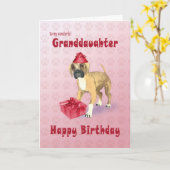 Verjaardagskaart voor een kleindochter met een pup kaart (Gele Bloem)