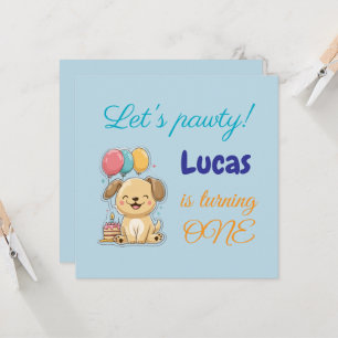 Verjaardagskaart voor een leuk puppy, jongen, late kaart
