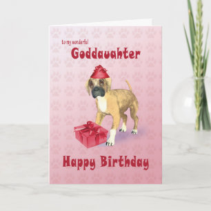 Verjaardagskaart voor een peetdochter met een pupp kaart