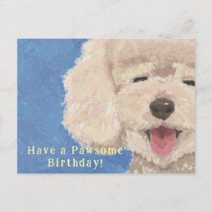 Verjaardagskaart voor een Poodle - Schattige Poesl Briefkaart