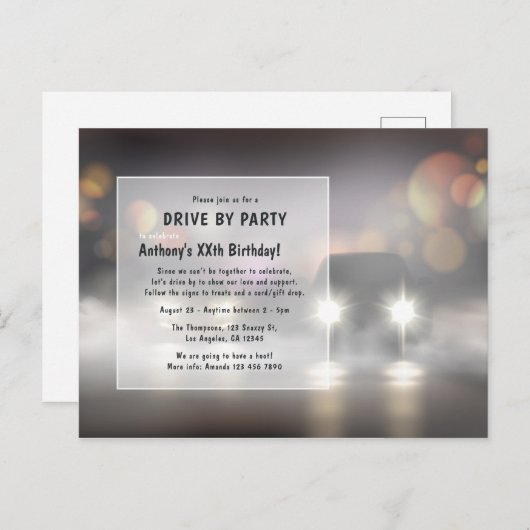 Verjaardagskaart voor een rit langs het feest 's n briefkaart (Voorkant / Achterkant)