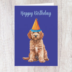 Verjaardagskaart voor een schattige Goldendoodle Kaart