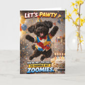 Verjaardagskaart voor een schattige hond, grappige kaart (Gele Bloem)