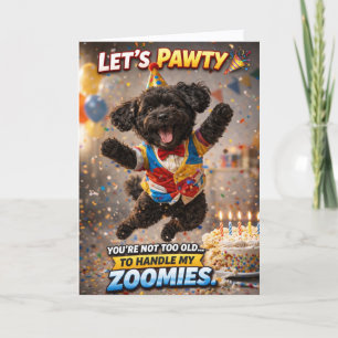 Verjaardagskaart voor een schattige hond, grappige kaart