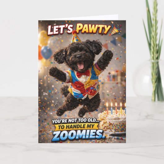 Verjaardagskaart voor een schattige hond, grappige kaart (Voorkant)