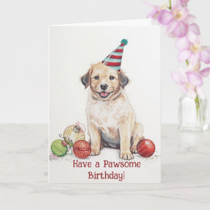 Verjaardagskaart voor een schattige hond Mooie ver Kaart