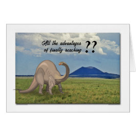 Verjaardagskaart voor een senior - dinosaurus en v