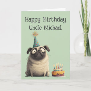 Verjaardagskaart voor een speelse Pugs hond Kaart