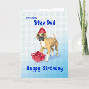Verjaardagskaart voor een stiefvader met een puppy kaart