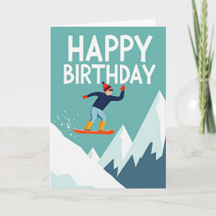 Verjaardagskaart voor een winterboarder kaart