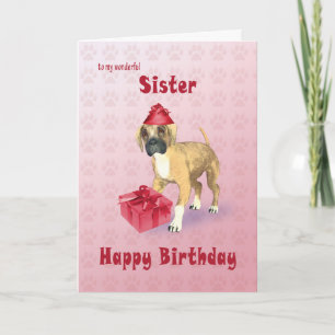 Verjaardagskaart voor een zus met een puppy kaart