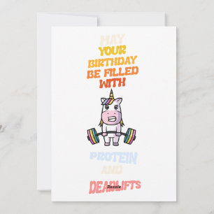 Verjaardagskaart voor eiwit- en deadliftliefhebber feestdagenkaart