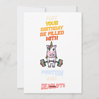 Verjaardagskaart voor eiwit- en deadliftliefhebber feestdagenkaart