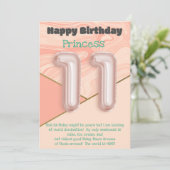 Verjaardagskaart voor elfjarige meisjes (Staand voorkant)