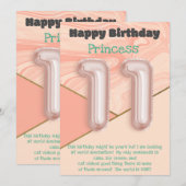 Verjaardagskaart voor elfjarige meisjes (Voorkant / Achterkant)