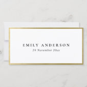 Verjaardagskaart voor elke leeftijd in zwart en go bedankkaart (Achterkant)