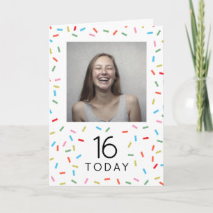 Verjaardagskaart voor elke leeftijd met foto en te kaart