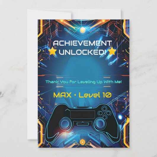 Verjaardagskaart voor gamer bedankt Editable (Voorkant)