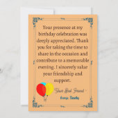 Verjaardagskaart voor gasten | Stijlvol Bedankkaart (Achterkant)