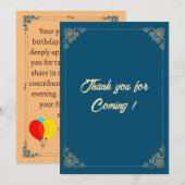 Verjaardagskaart voor gasten | Stijlvol Bedankkaart (Voorkant / Achterkant)