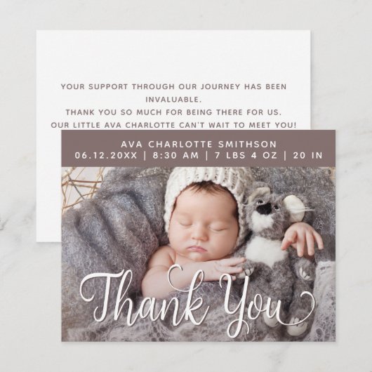 Verjaardagskaart voor geboorteaankondiging op maat (Voorkant / Achterkant)